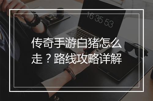 传奇手游白猪怎么走？路线攻略详解