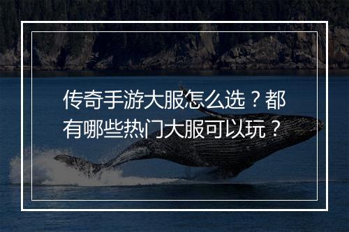 传奇手游大服怎么选？都有哪些热门大服可以玩？