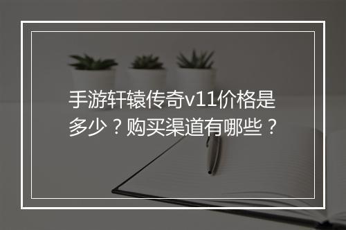 手游轩辕传奇v11价格是多少?购买渠道有哪些?