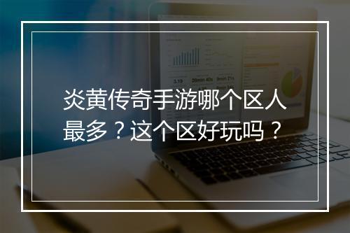 炎黄传奇手游哪个区人最多？这个区好玩吗？