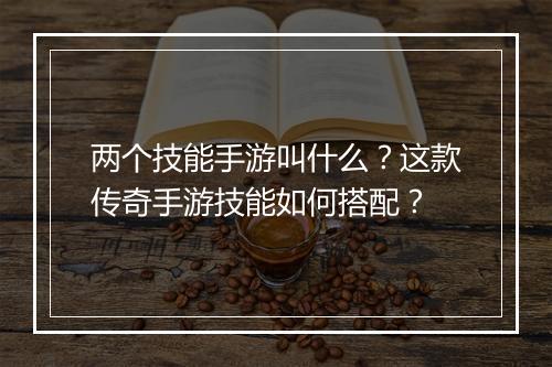 两个技能手游叫什么？这款传奇手游技能如何搭配？