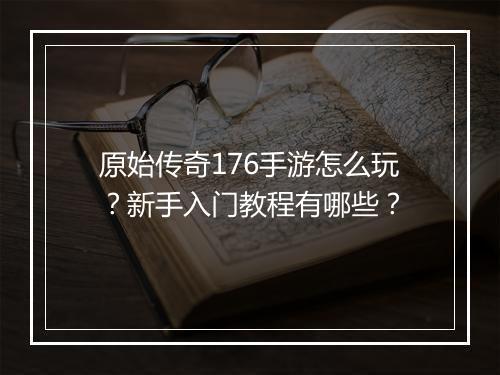 原始传奇176手游怎么玩？新手入门教程有哪些？
