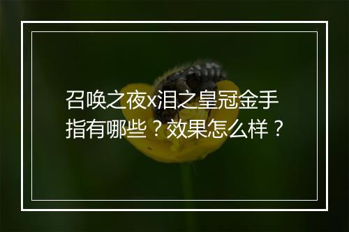 召唤之夜x泪之皇冠金手指有哪些？效果怎么样？