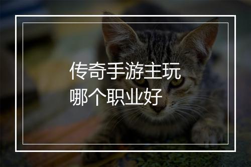 传奇手游主玩哪个职业好