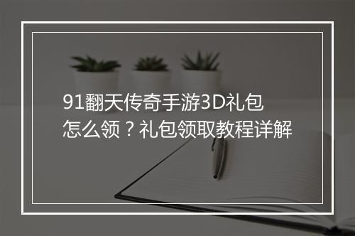 91翻天传奇手游3D礼包怎么领？礼包领取教程详解