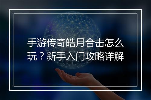 手游传奇皓月合击怎么玩？新手入门攻略详解