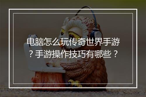 电脑怎么玩传奇世界手游？手游操作技巧有哪些？