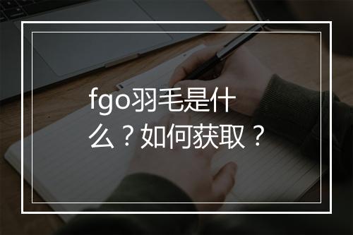 fgo羽毛是什么？如何获取？