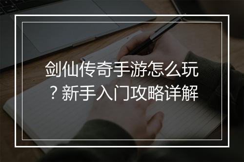 剑仙传奇手游怎么玩？新手入门攻略详解