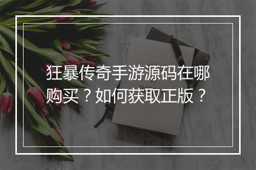 狂暴传奇手游源码在哪购买？如何获取正版？