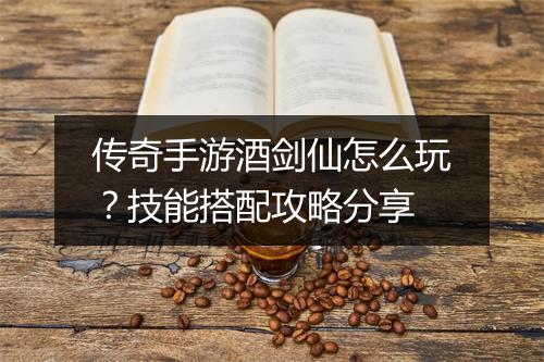 传奇手游酒剑仙怎么玩？技能搭配攻略分享