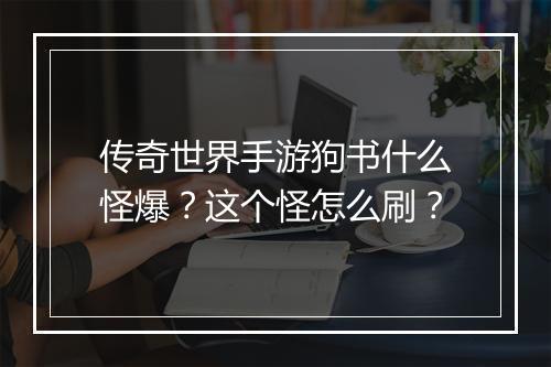 传奇世界手游狗书什么怪爆？这个怪怎么刷？
