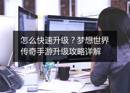 怎么快速升级？梦想世界传奇手游升级攻略详解