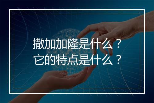 撒加加隆是什么？它的特点是什么？
