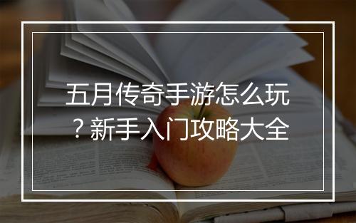 五月传奇手游怎么玩？新手入门攻略大全