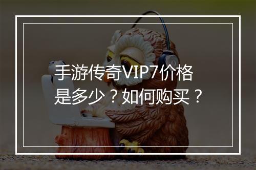 手游传奇VIP7价格是多少？如何购买？