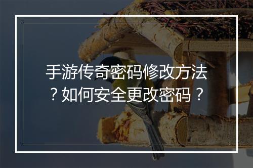 手游传奇密码修改方法？如何安全更改密码？