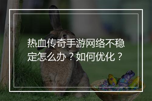 热血传奇手游网络不稳定怎么办？如何优化？