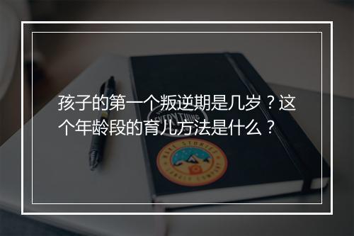 孩子的第一个叛逆期是几岁？这个年龄段的育儿方法是什么？