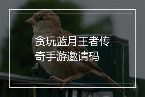 贪玩蓝月王者传奇手游邀请码