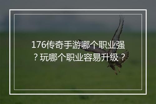 176传奇手游哪个职业强？玩哪个职业容易升级？