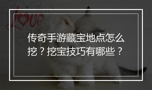 传奇手游藏宝地点怎么挖？挖宝技巧有哪些？