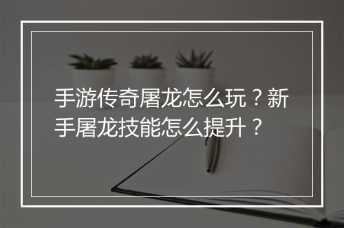 手游传奇屠龙怎么玩？新手屠龙技能怎么提升？