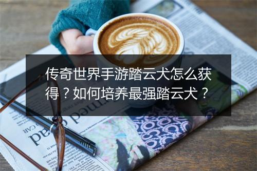 传奇世界手游踏云犬怎么获得？如何培养最强踏云犬？
