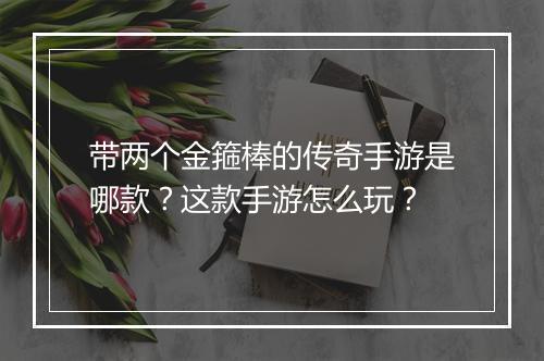 带两个金箍棒的传奇手游是哪款？这款手游怎么玩？