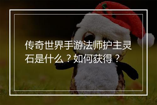 传奇世界手游法师护主灵石是什么？如何获得？