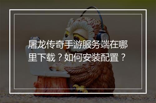 屠龙传奇手游服务端在哪里下载?如何安装配置?
