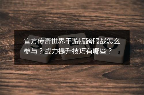 官方传奇世界手游版跨服战怎么参与？战力提升技巧有哪些？