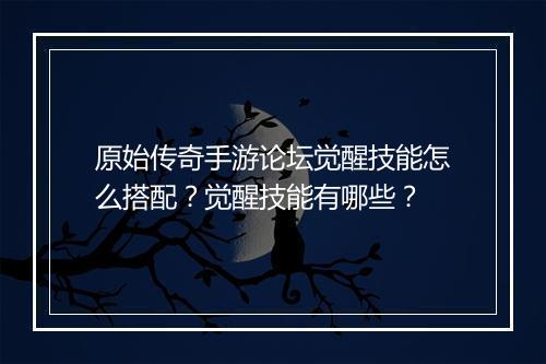 原始传奇手游论坛觉醒技能怎么搭配？觉醒技能有哪些？