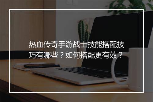 热血传奇手游战士技能搭配技巧有哪些？如何搭配更有效？