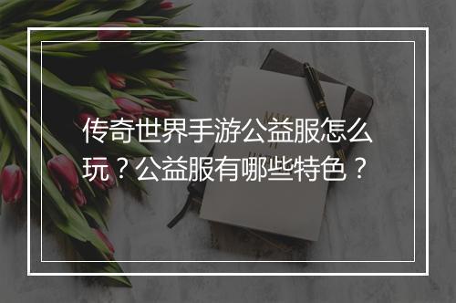 传奇世界手游公益服怎么玩？公益服有哪些特色？