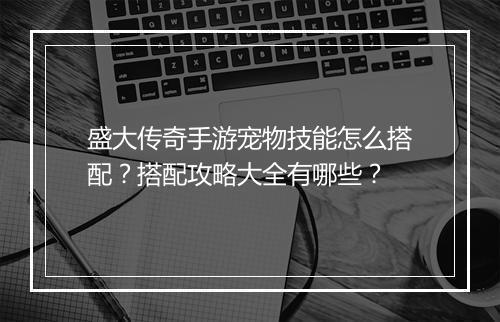盛大传奇手游宠物技能怎么搭配？搭配攻略大全有哪些？
