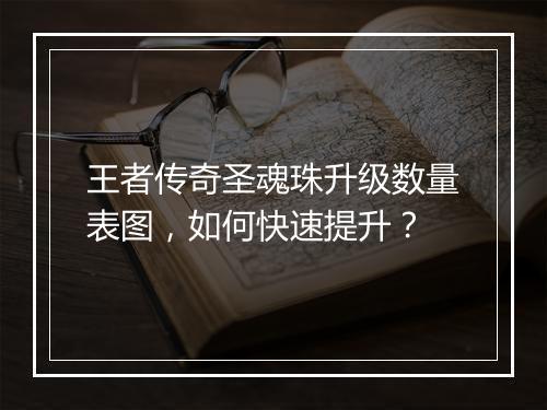王者传奇圣魂珠升级数量表图，如何快速提升？