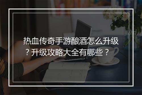 热血传奇手游酿酒怎么升级？升级攻略大全有哪些？