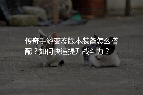 传奇手游变态版本装备怎么搭配？如何快速提升战斗力？