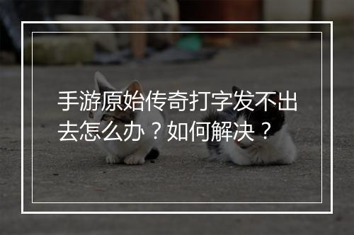 手游原始传奇打字发不出去怎么办？如何解决？