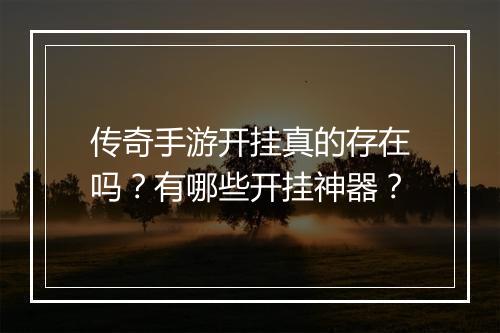 传奇手游开挂真的存在吗？有哪些开挂神器？