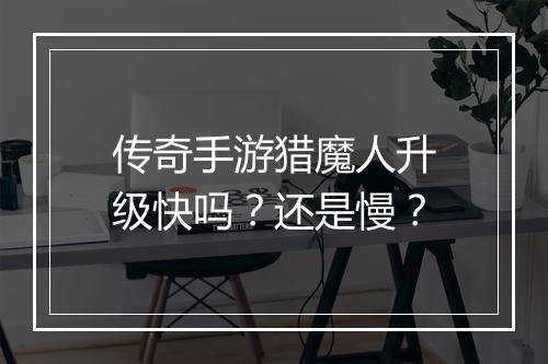 传奇手游猎魔人升级快吗？还是慢？