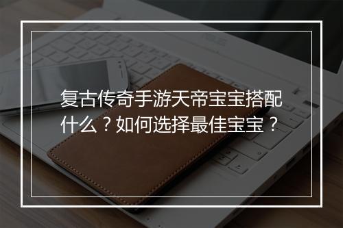 复古传奇手游天帝宝宝搭配什么？如何选择最佳宝宝？