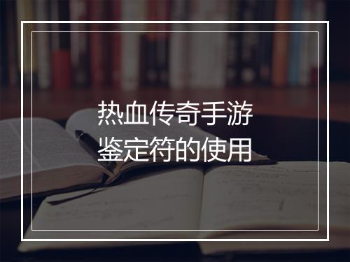 热血传奇手游鉴定符的使用