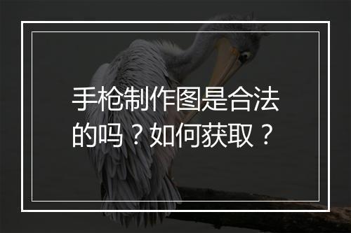 手枪制作图是合法的吗？如何获取？