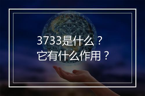3733是什么？它有什么作用？