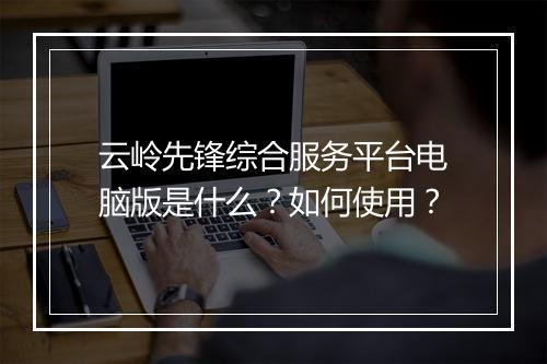 云岭先锋综合服务平台电脑版是什么？如何使用？
