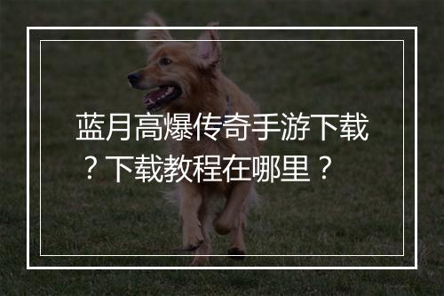 蓝月高爆传奇手游下载？下载教程在哪里？