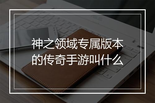 神之领域专属版本的传奇手游叫什么