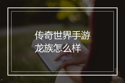 传奇世界手游龙族怎么样